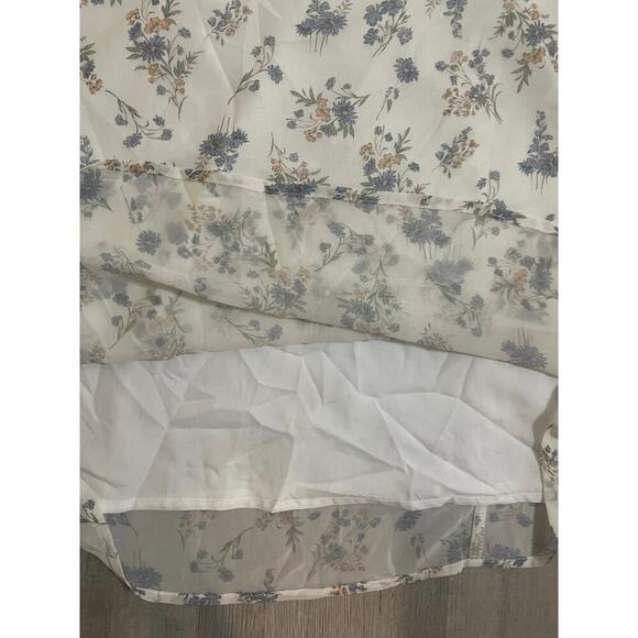 Allegra K Floral Chiffon Ruffle Mock Neck Swing Dress size medium - Picture 14 of 14